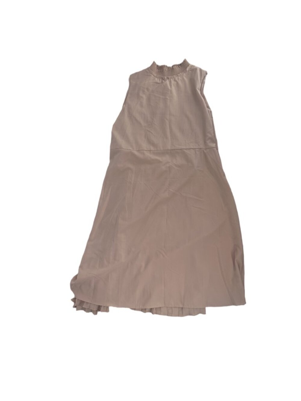 Nanette Lepore Mauve Rose Pleated Midi Dress 12 Mock Neck Wedding Guest - Picture 5 of 7